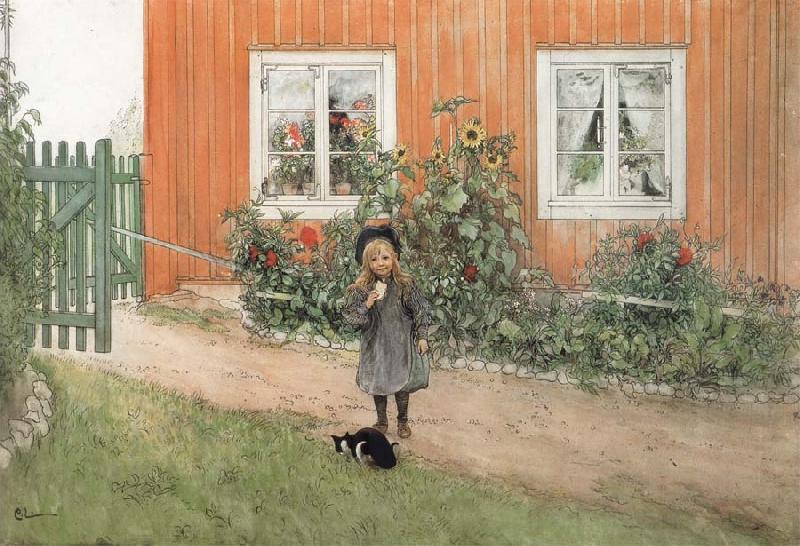 Carl Larsson Brita,a Cat and a Sandwich